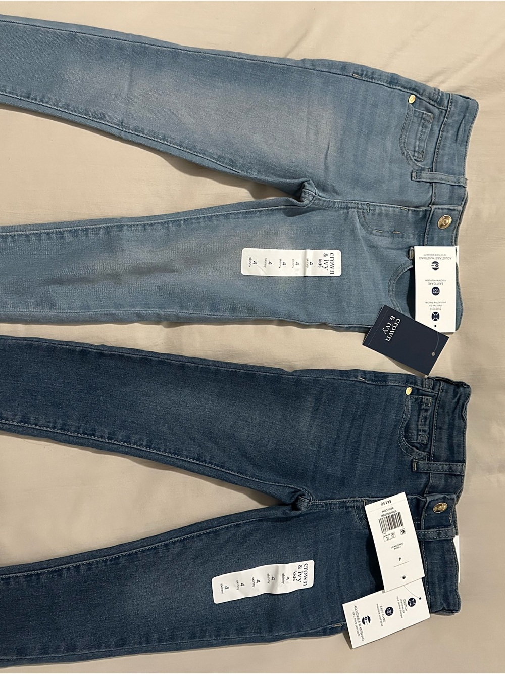 crown & ivy Kids Skinny Jeans - Light Blue and Dark Blue